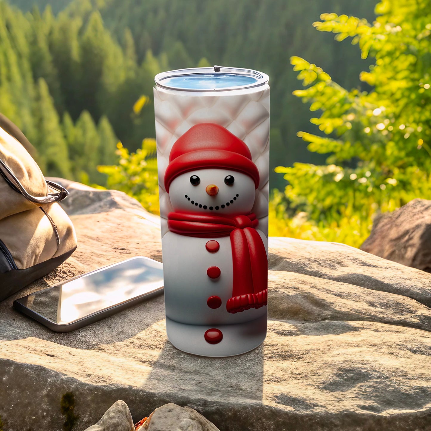 Festive Snowman Design Insulated Mug For Holidays