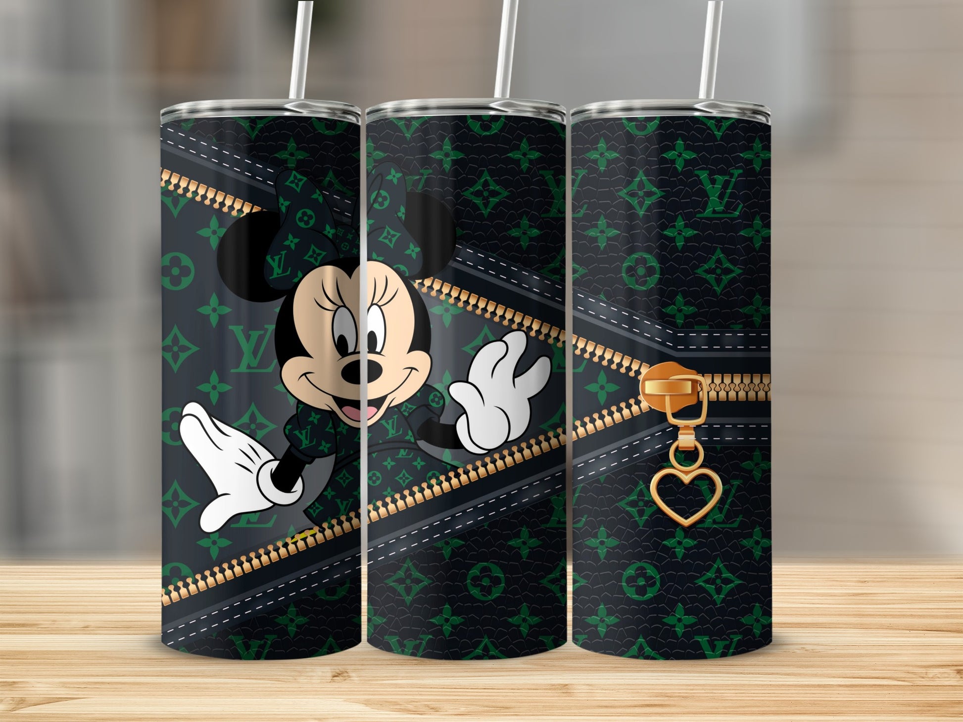 Cute Mickey Mouse and Zipper Pattern Tumbler