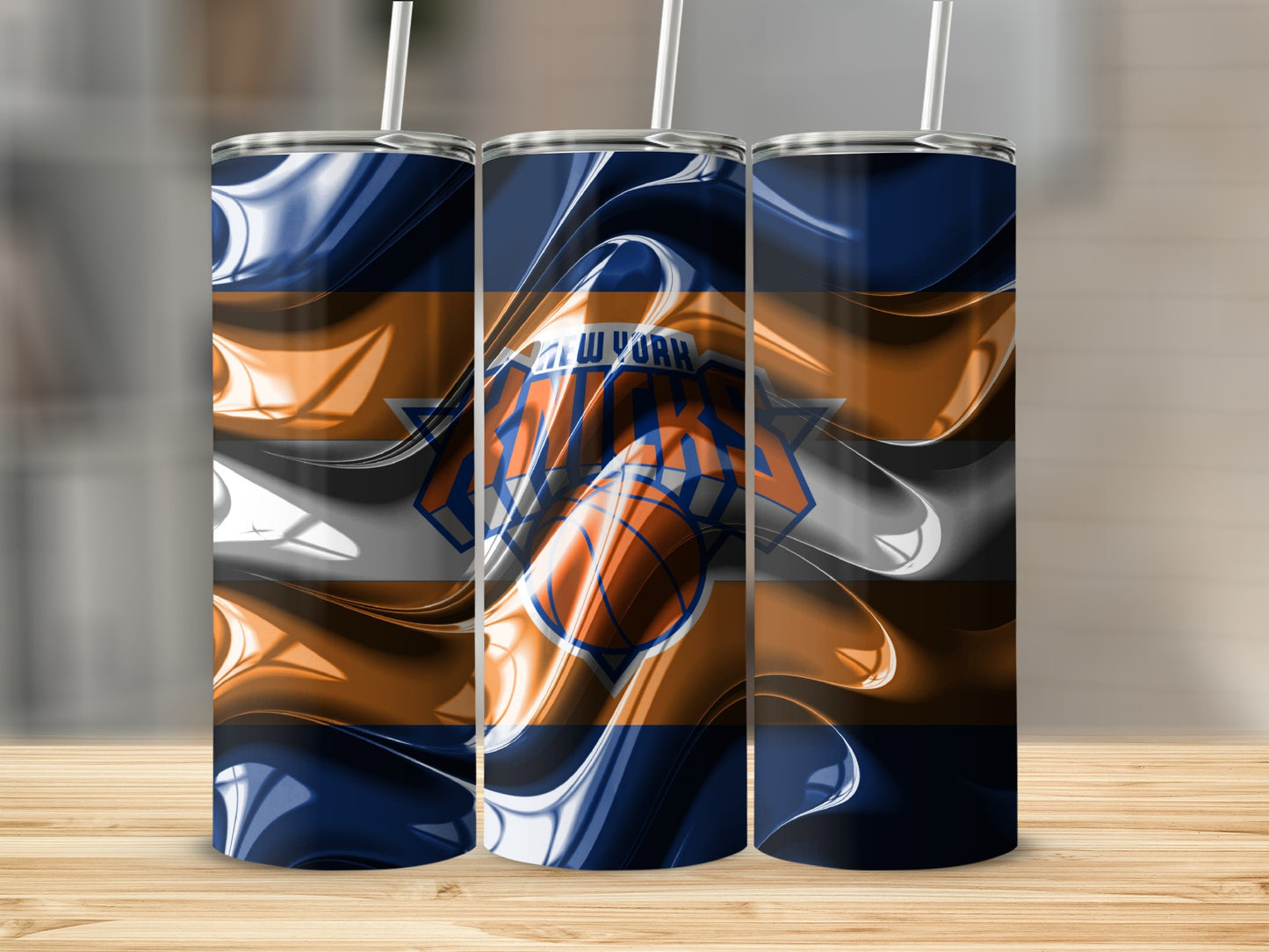 New York Knicks Waves Design Fan Gear Tumblers