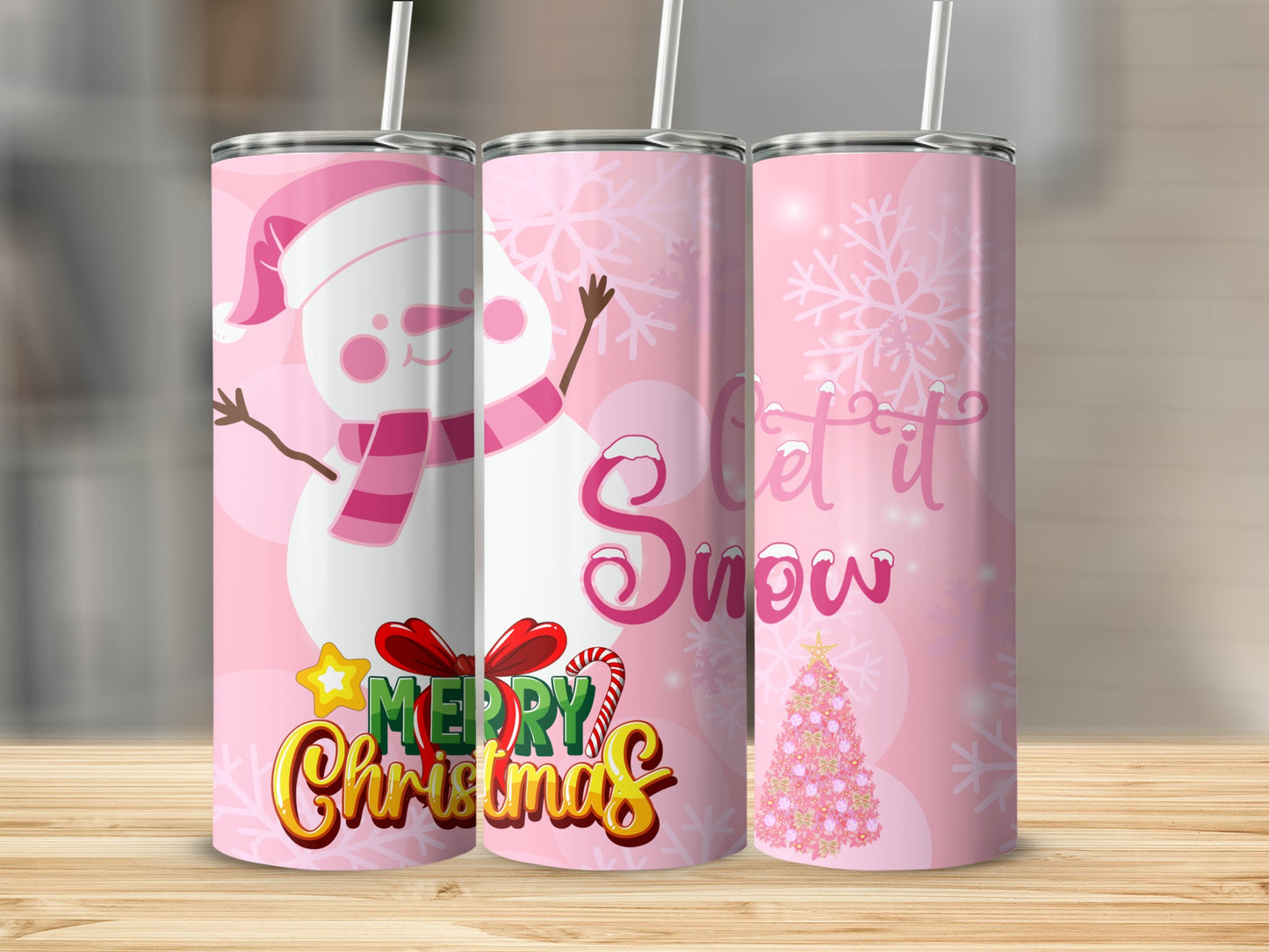 Festive Snowman Merry Christmas Winter Themed Tumbler