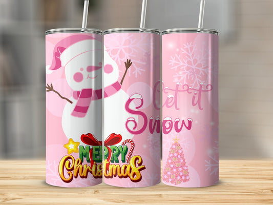 Festive Snowman Merry Christmas Winter Themed Tumbler