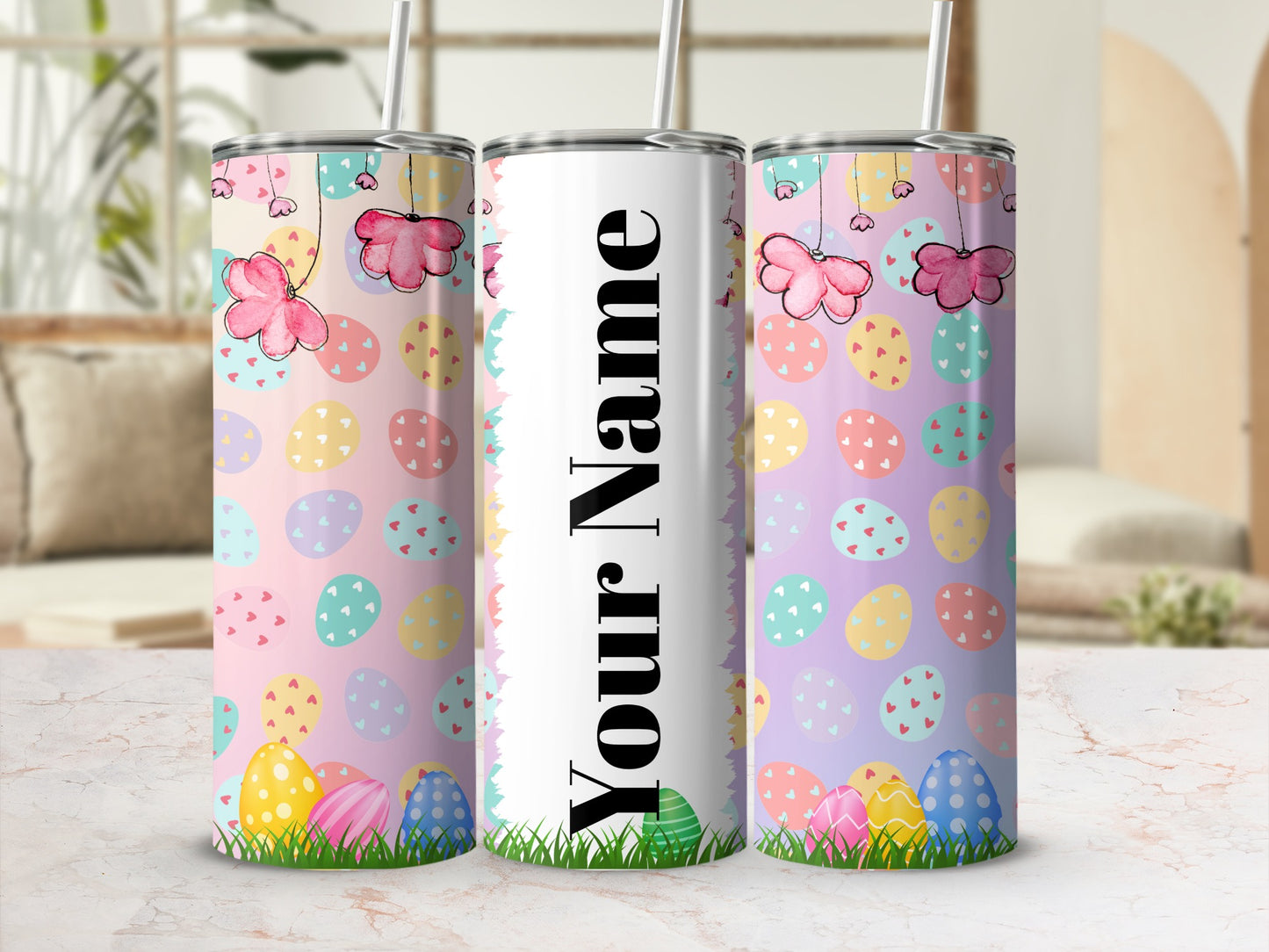 Personalized Easter Theme Tumbler with Name Customization