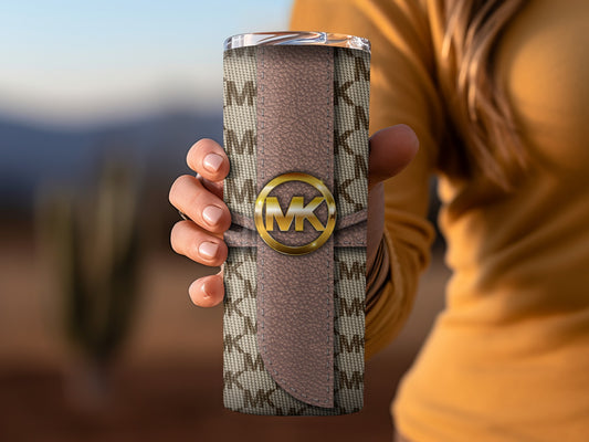 Stylish Brown and Beige Patterned Tumbler
