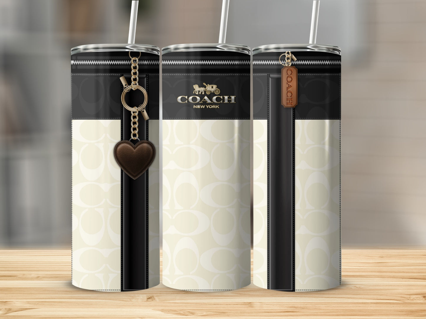 Stylish Coach New York Branded Tumbler with Charm