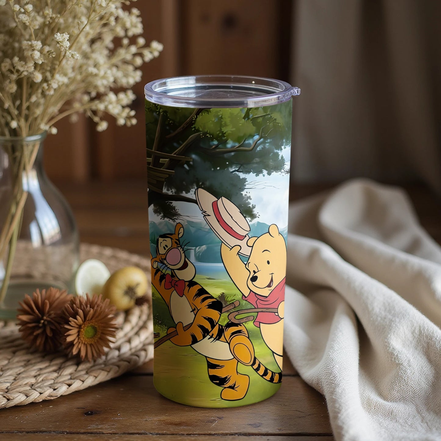 Tumbler featuring Tigger and Pooh having a joyful moment