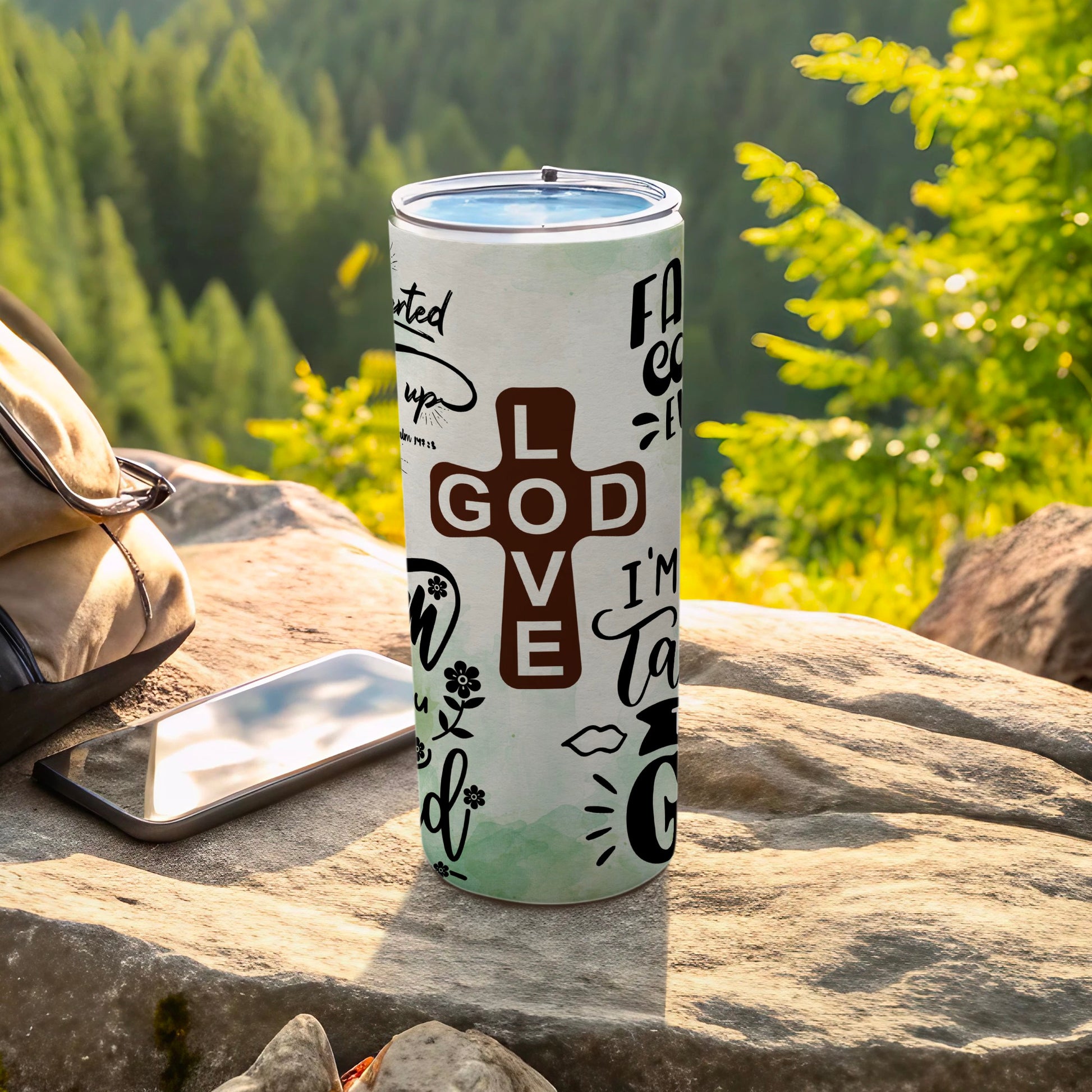 Inspirational Love God Design on Outdoor Tumbler Product
