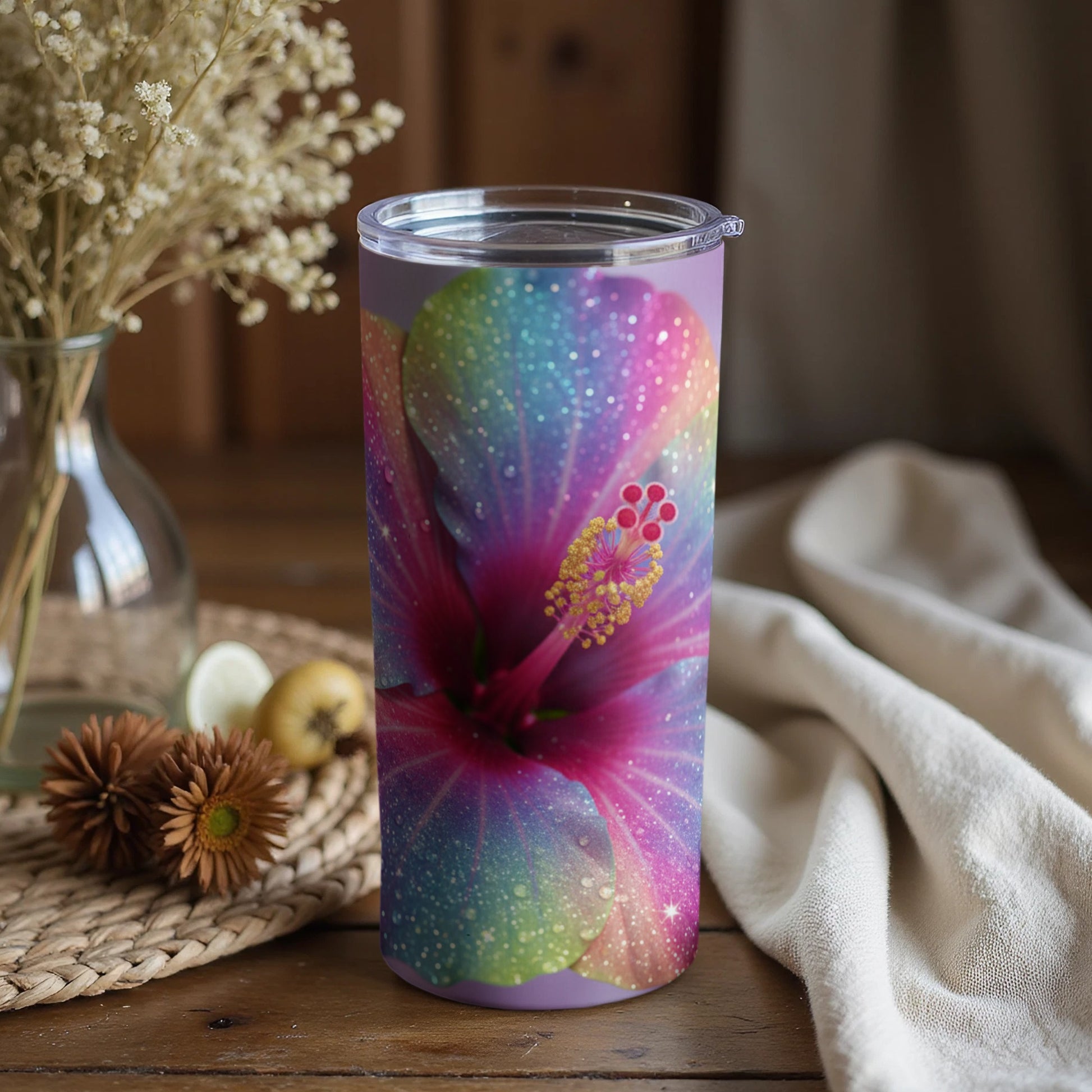 Colorful Floral Design Double Wall Insulated Tumbler