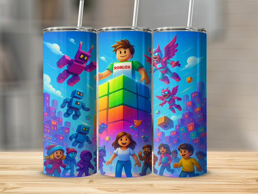 Vibrant Roblox Characters Themed Drinkware Tumbler