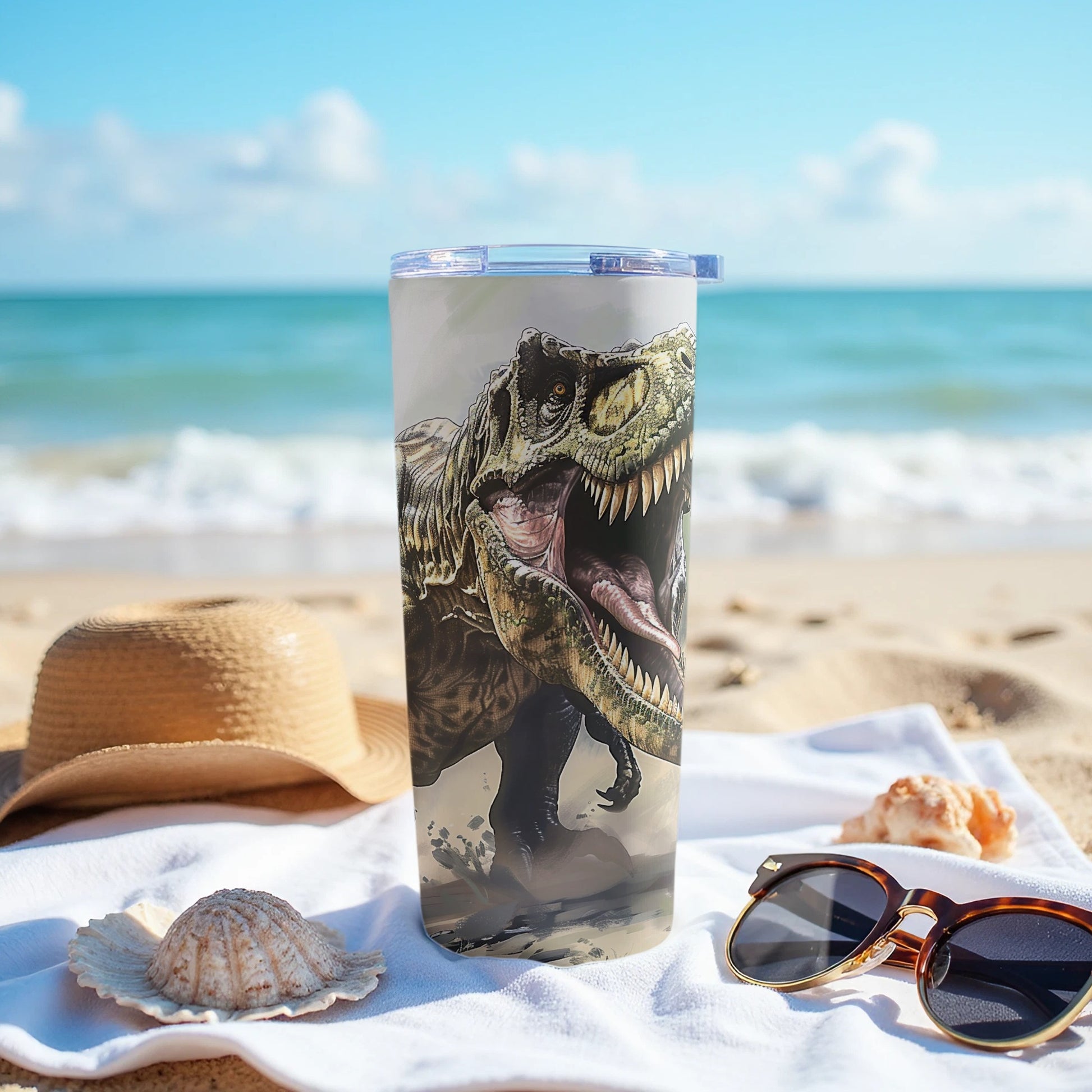 Tyrannosaurus Rex Dinosaur Beach Tumbler product type

T-Rex, Dinosaur, TyrannosaurusRex, DinoArt, PrehistoricCreature, JurassicEra, OceanBeach, SummerVibes, SandSea, TravelGear, Drinkware, TumblerCup, Hydration, UniqueDesign, AnimalPrint, FantasyDino, AdventureTheme, GiftIdea, NatureInspired, FierceDinosaur