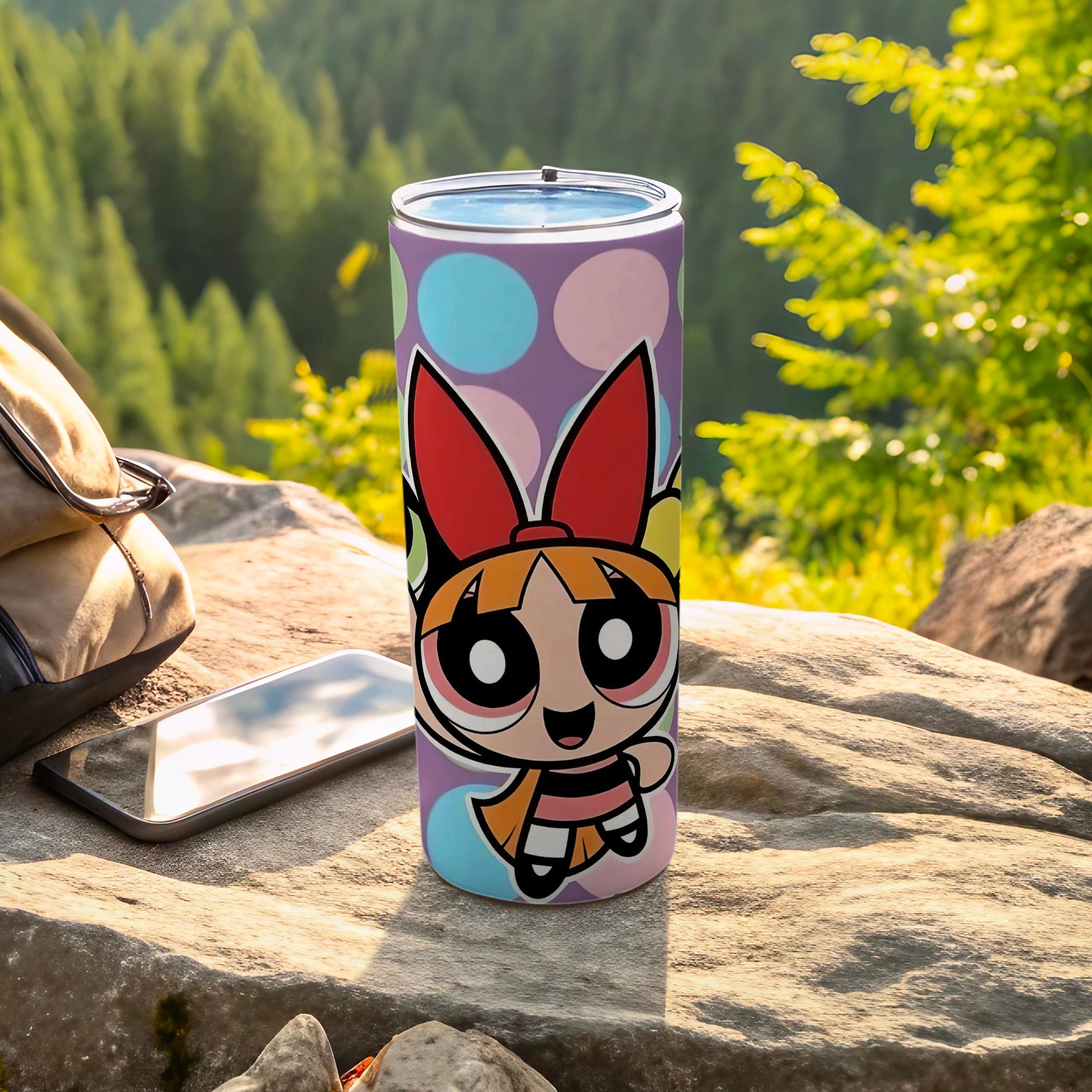 Colorful Polka Dots and Cartoon Character Tumbler Cup