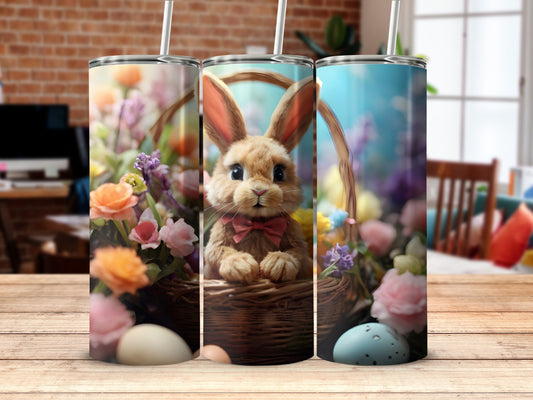 Cute Easter Bunny Basket Flowers Eggs Tumbler product type
