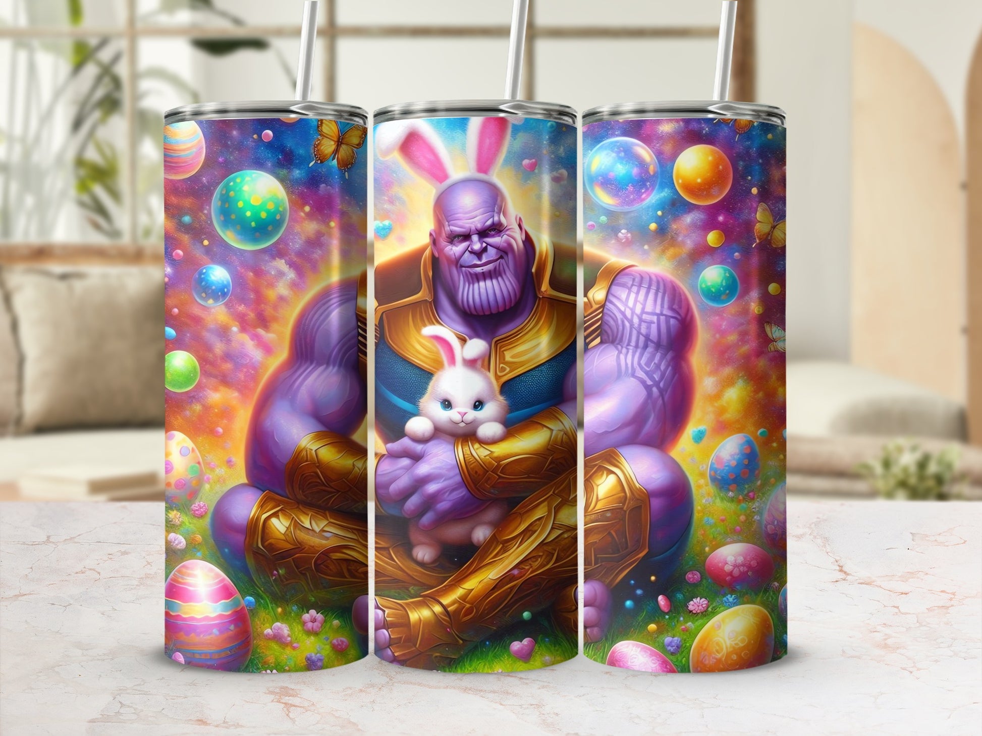 Thanos Bunny Ears White Bunny Easter Eggs Tumbler product type