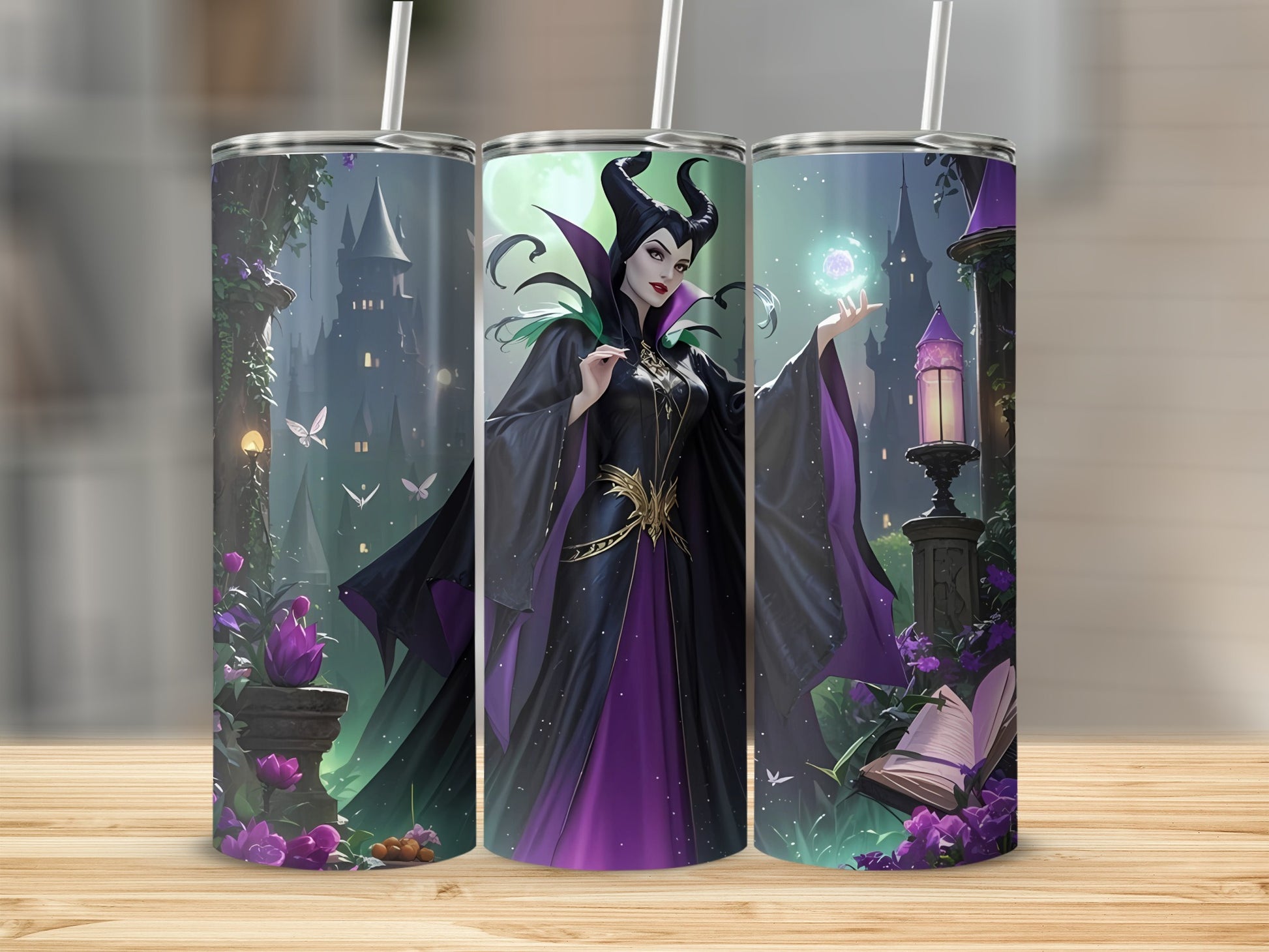 Enchanted Castle and Sorceress Art Tumbler