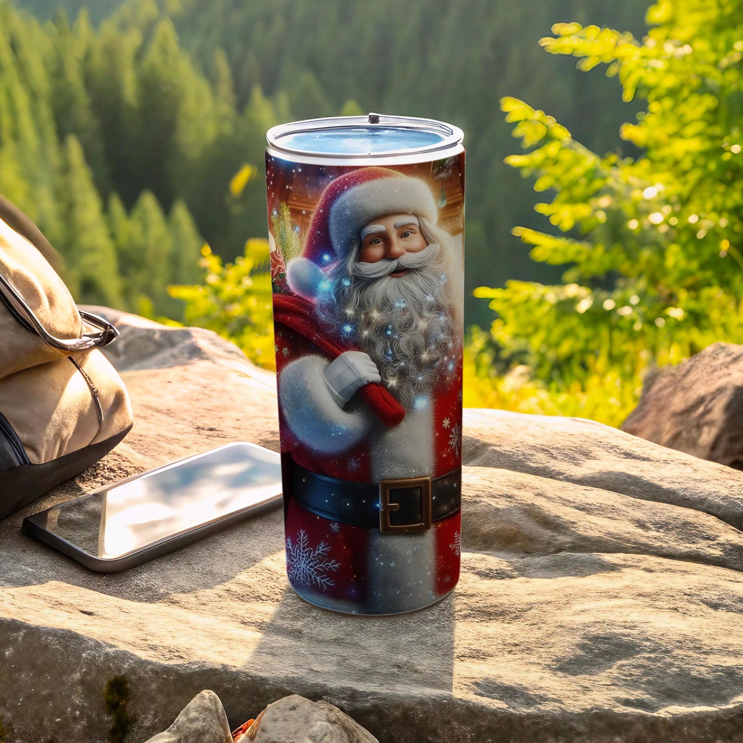 Festive Santa Claus Insulated Travel Tumbler Cup