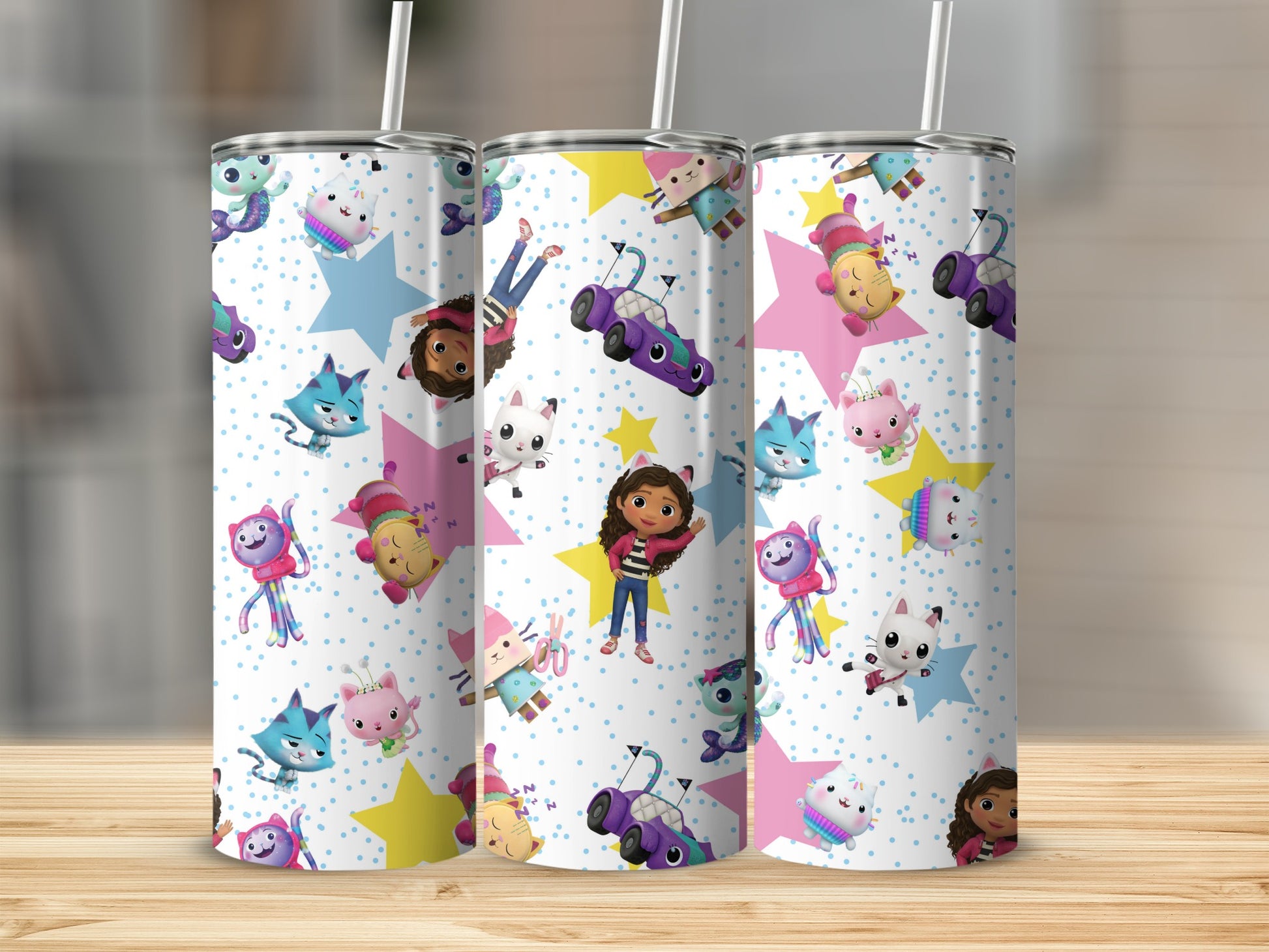 Colorful Character Themed Patterned Tumbler Cup