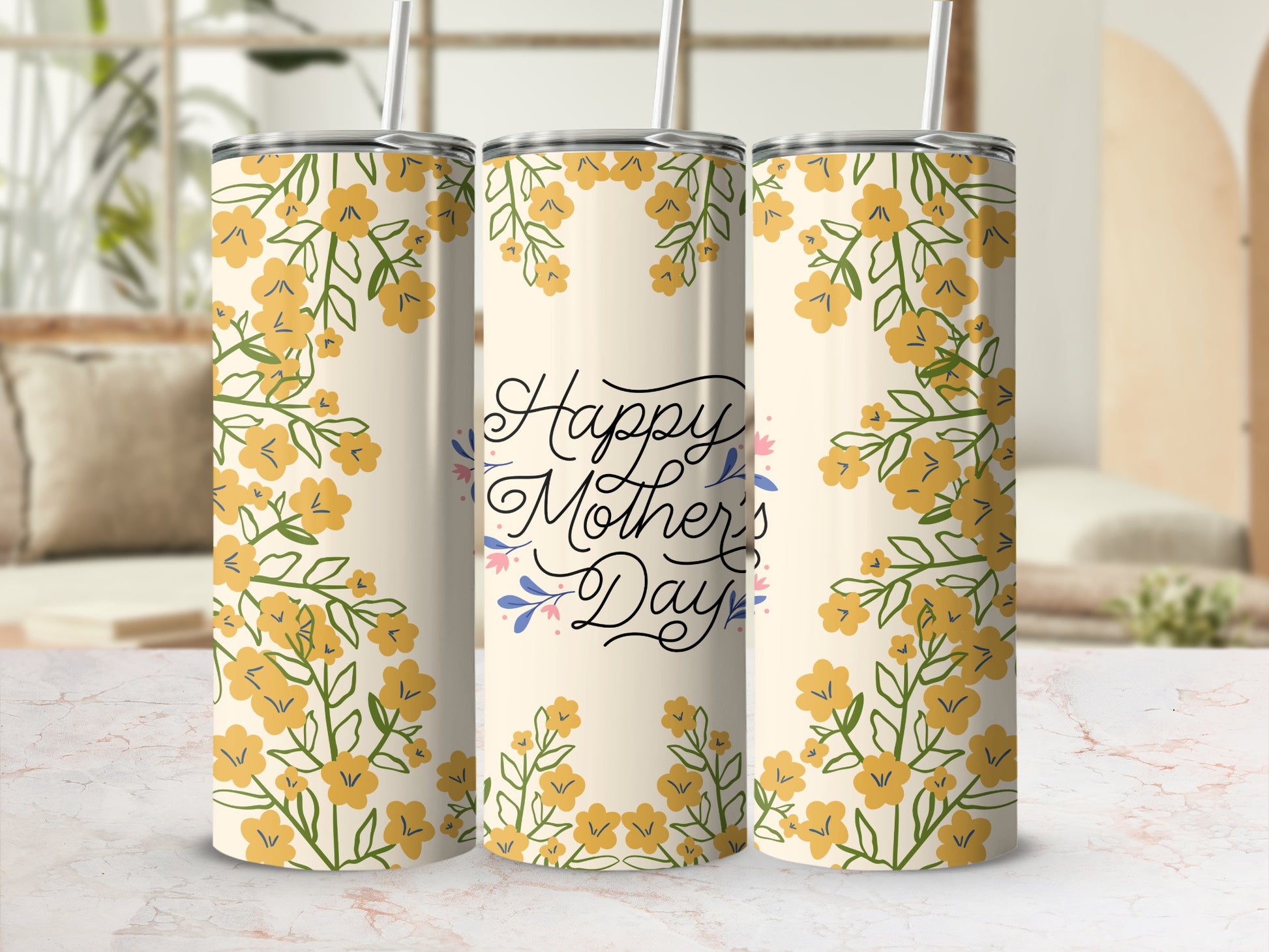 Happy Mother's Day Floral Themed Tumbler Product