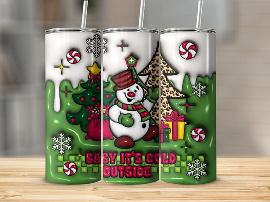 Baby It's Cold Outside Christmas Snowman Tumbler
