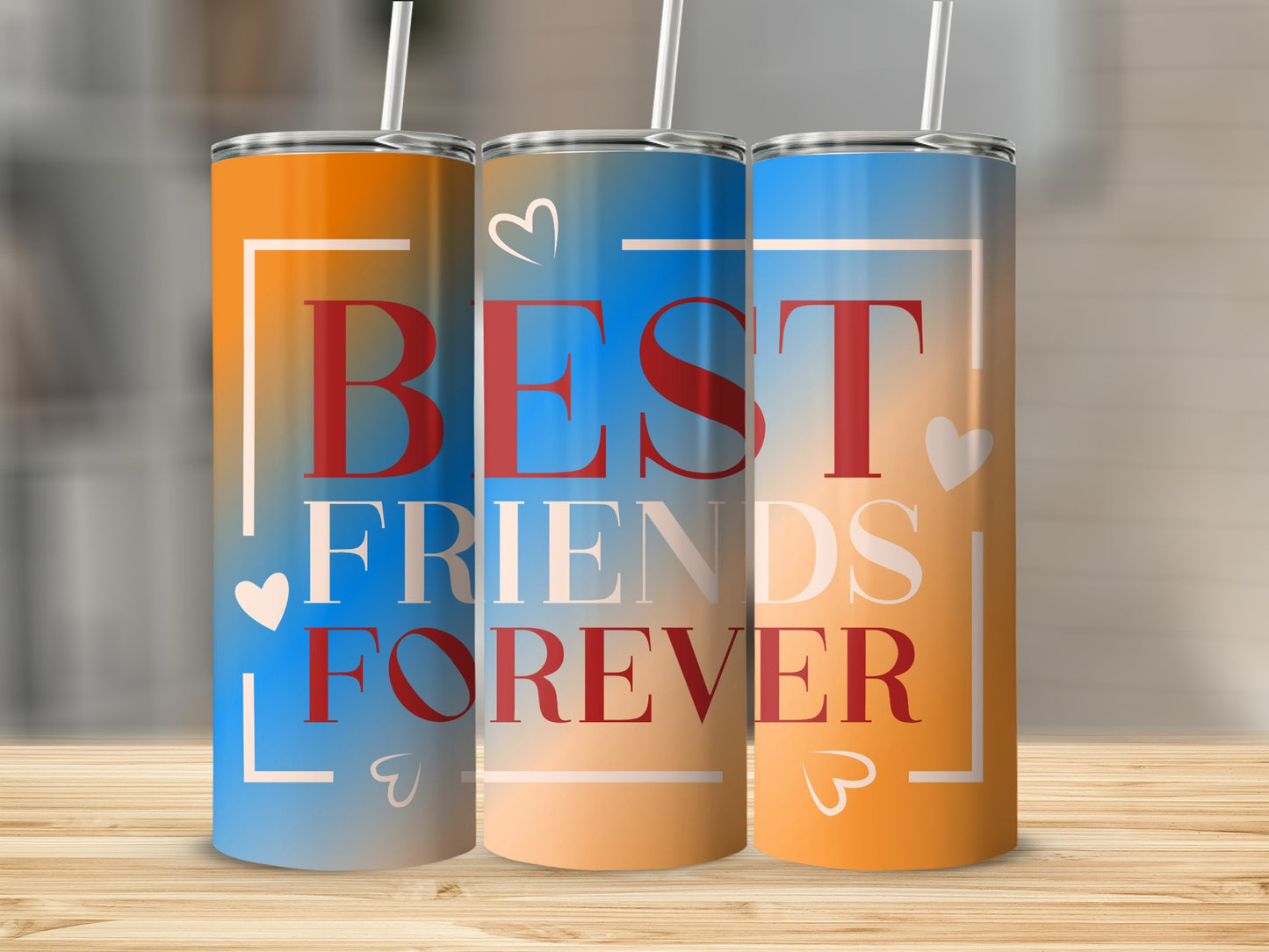 Best Friends Forever Gradient Design Tumbler