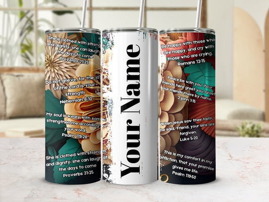 Inspirational Bible Verse Personalized Drinkware Tumblers