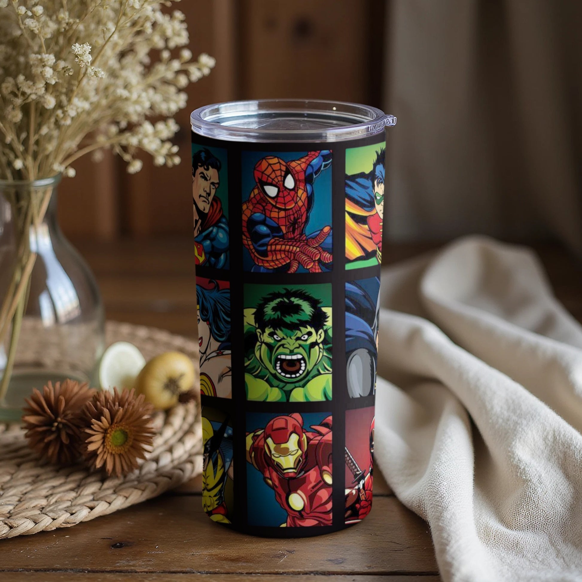 Superhero Comic Character Design Travel Mug Without Lid