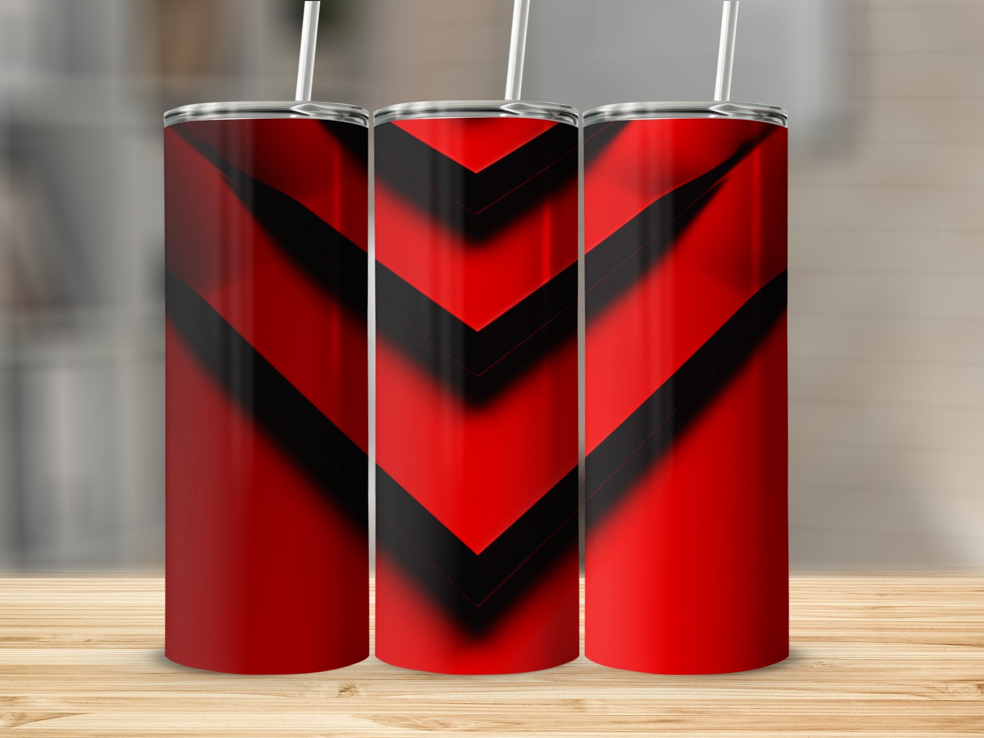 Red Black Gradient Chevron Pattern Style tumbler product type