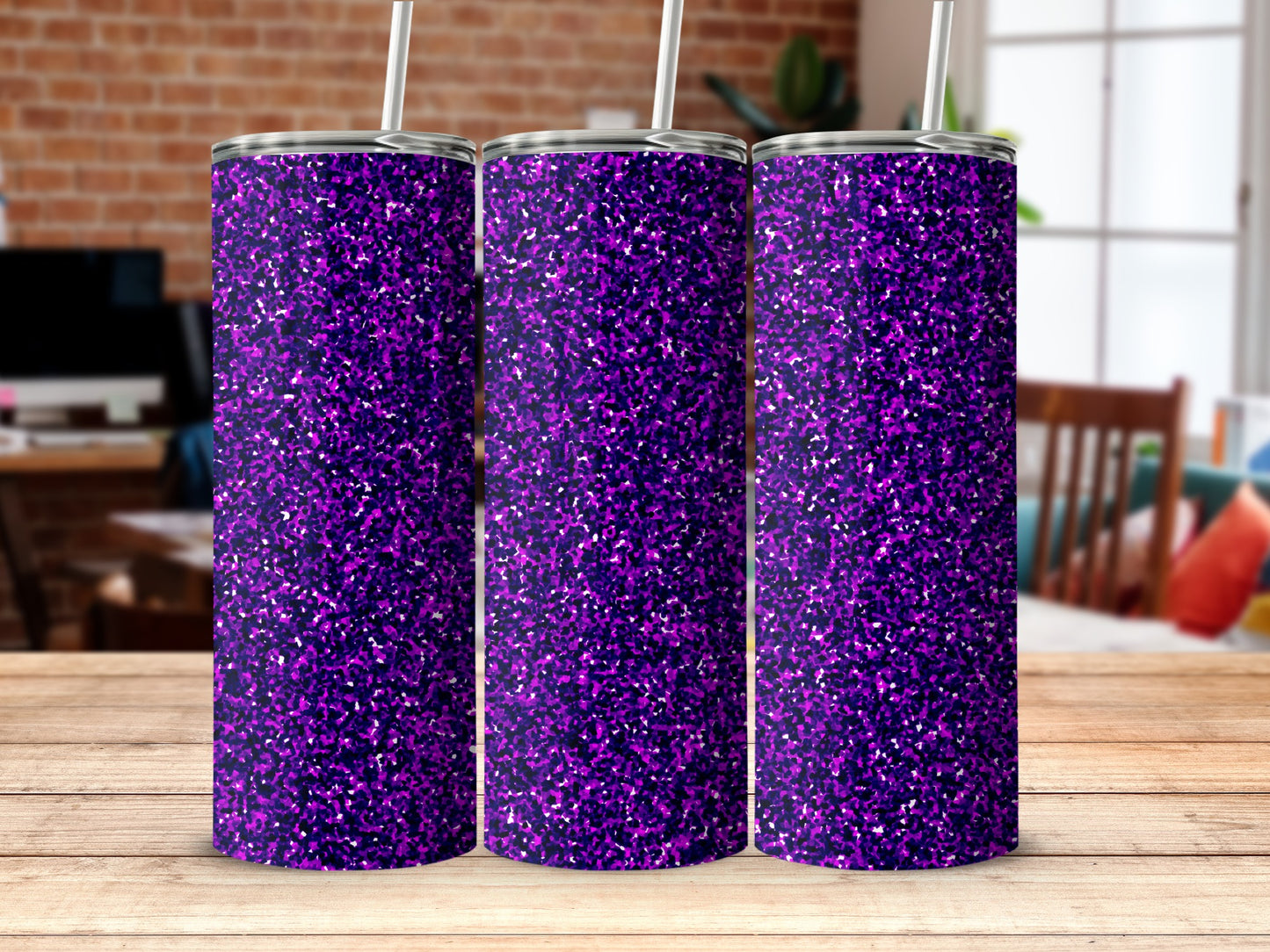 Purple Glitter Sparkling Tumbler for Stylish Hydration