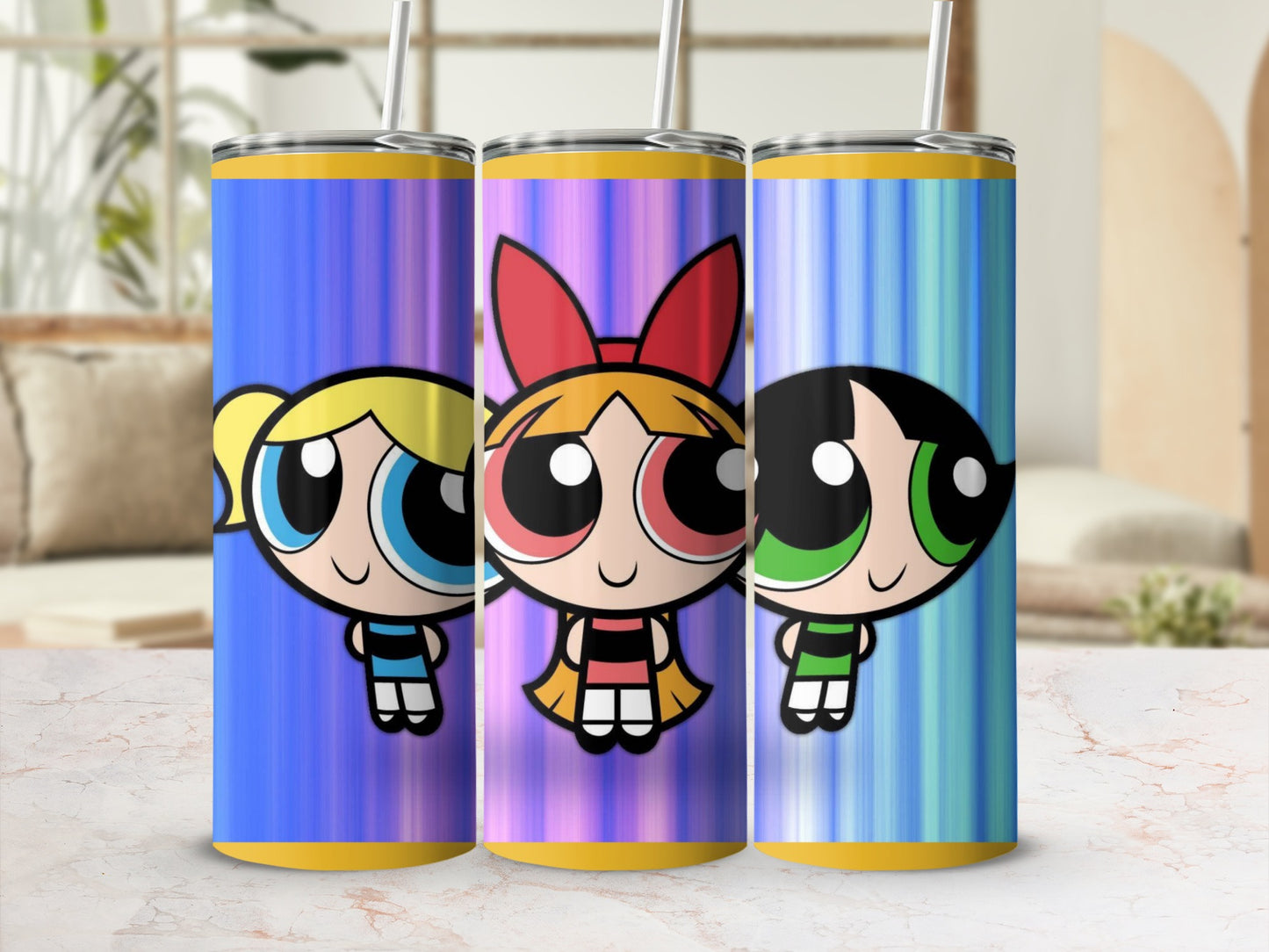 Colorful Powerpuff Girls Character Design Tumblers