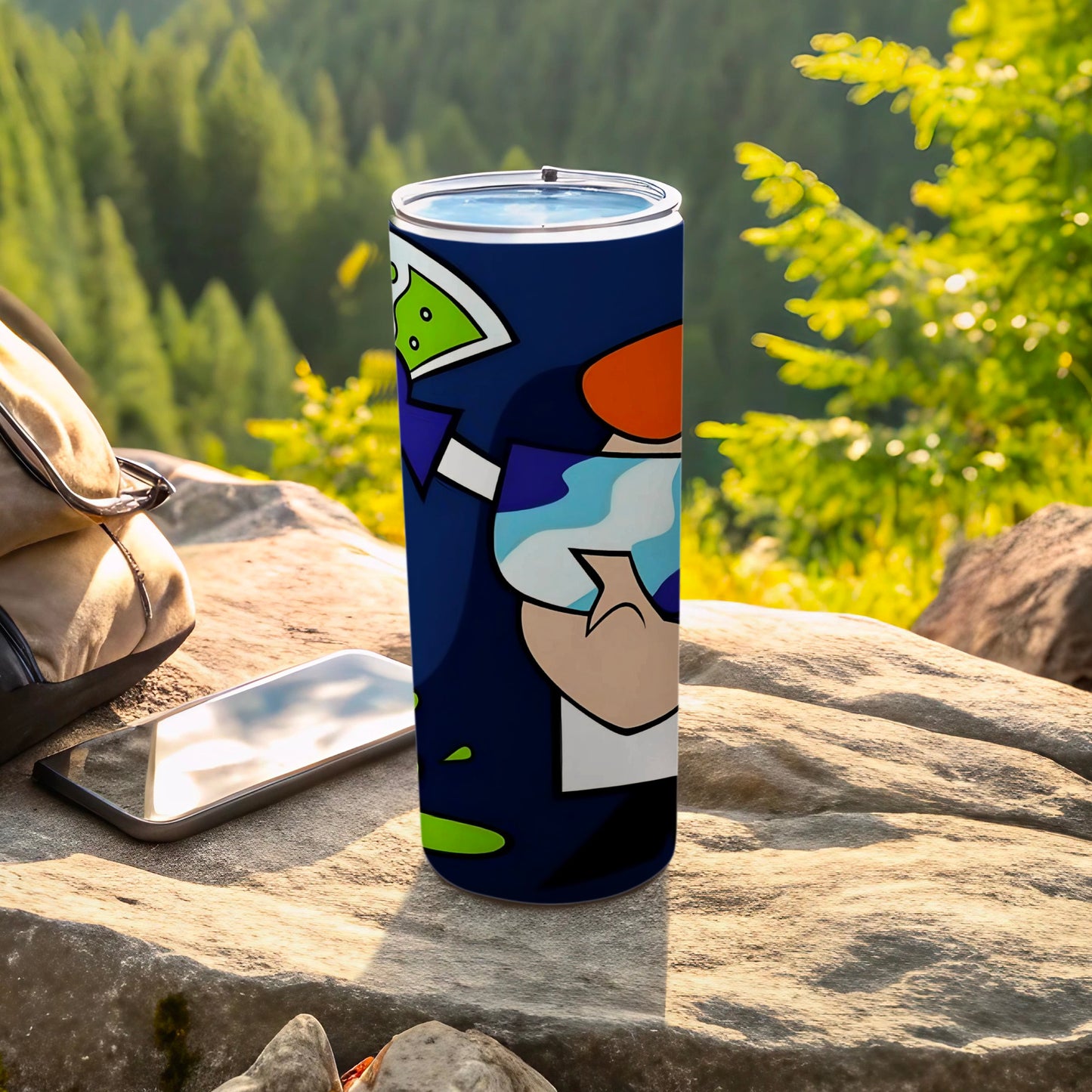 Outdoor Scene Blue Cartoon Art Insulated Drink Tumbler