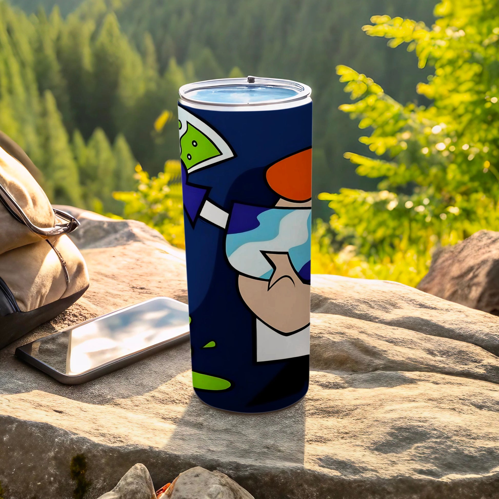 Outdoor Scene Blue Cartoon Art Insulated Drink Tumbler