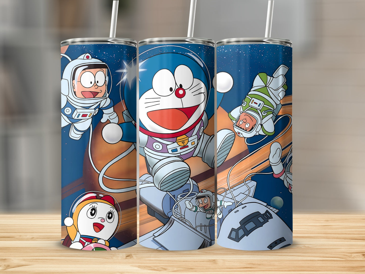 Cartoon Space Adventure Characters Tumbler Cup