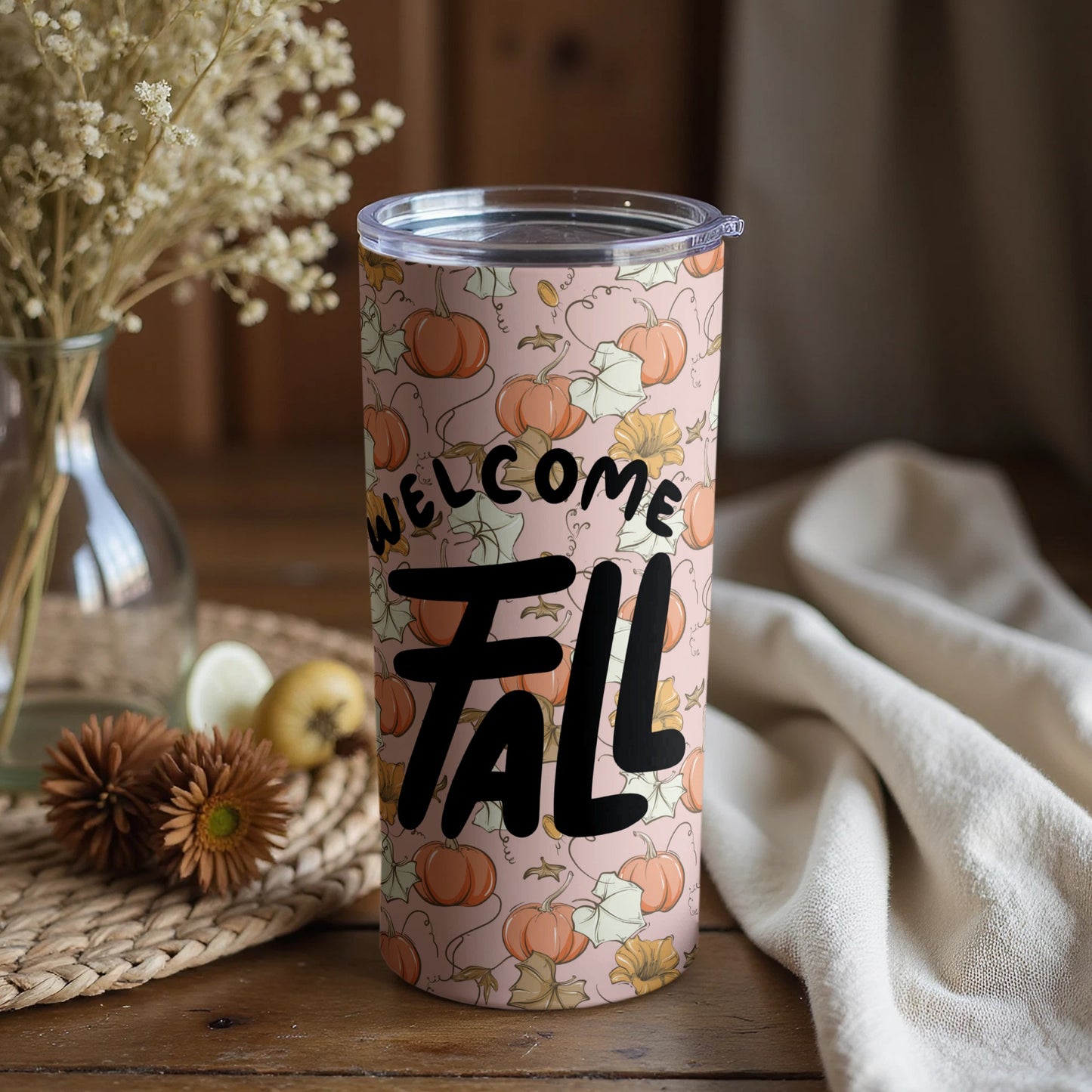 Welcome Fall Themed Pumpkin Design Tumbler Product