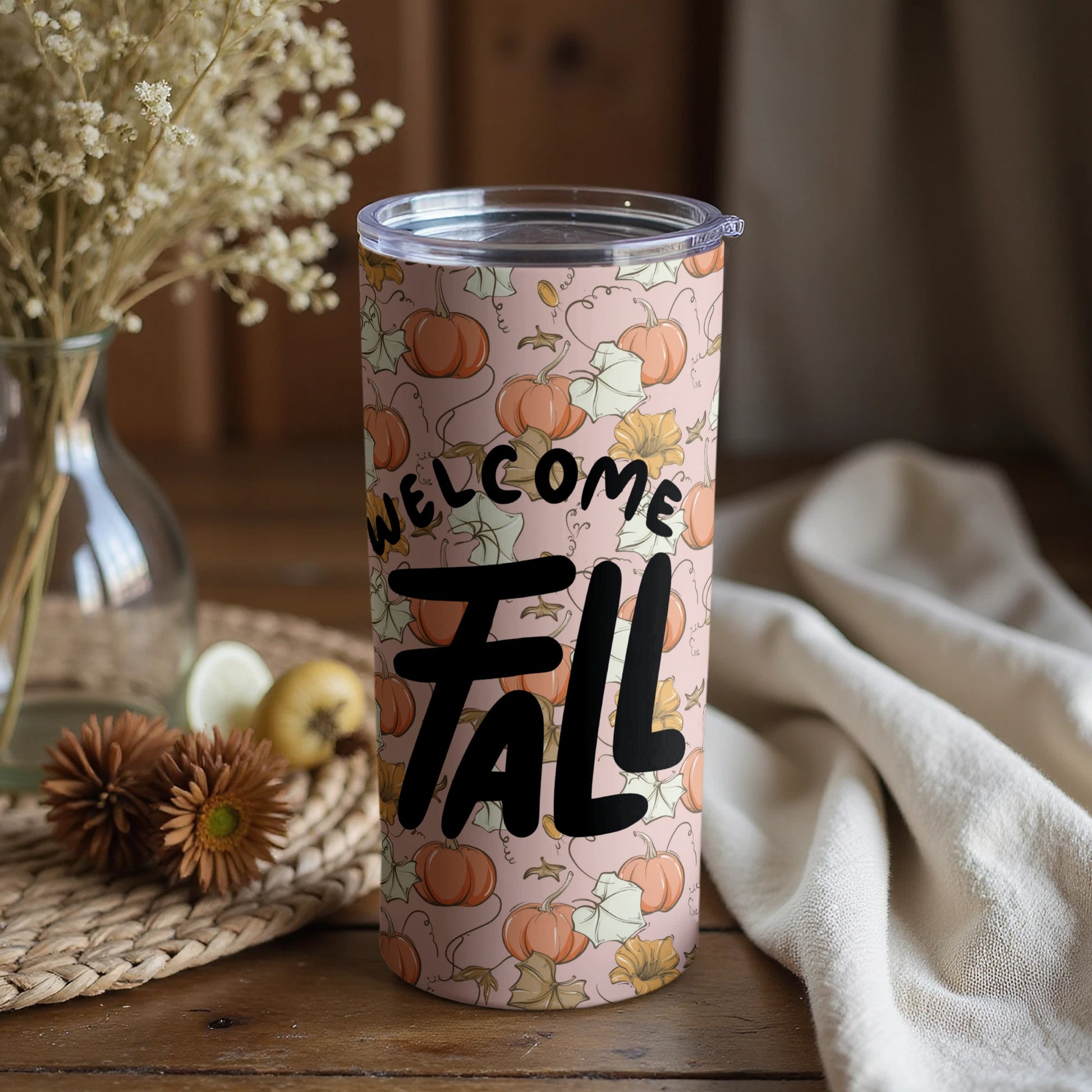 Welcome Fall Themed Pumpkin Design Tumbler Product