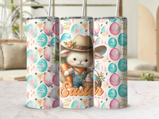 Cute Bunny Cowboy Hat Carrot Easter Eggs Tumbler product type