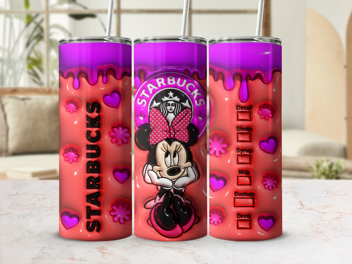 Minnie Mouse Starbucks Drink Custom Order Tumbler