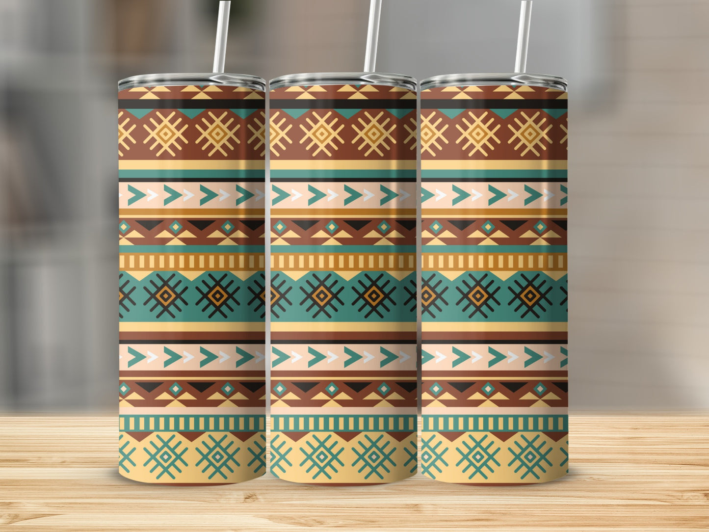 Aztec Tribal Pattern Insulated Tumbler Drinkware Product