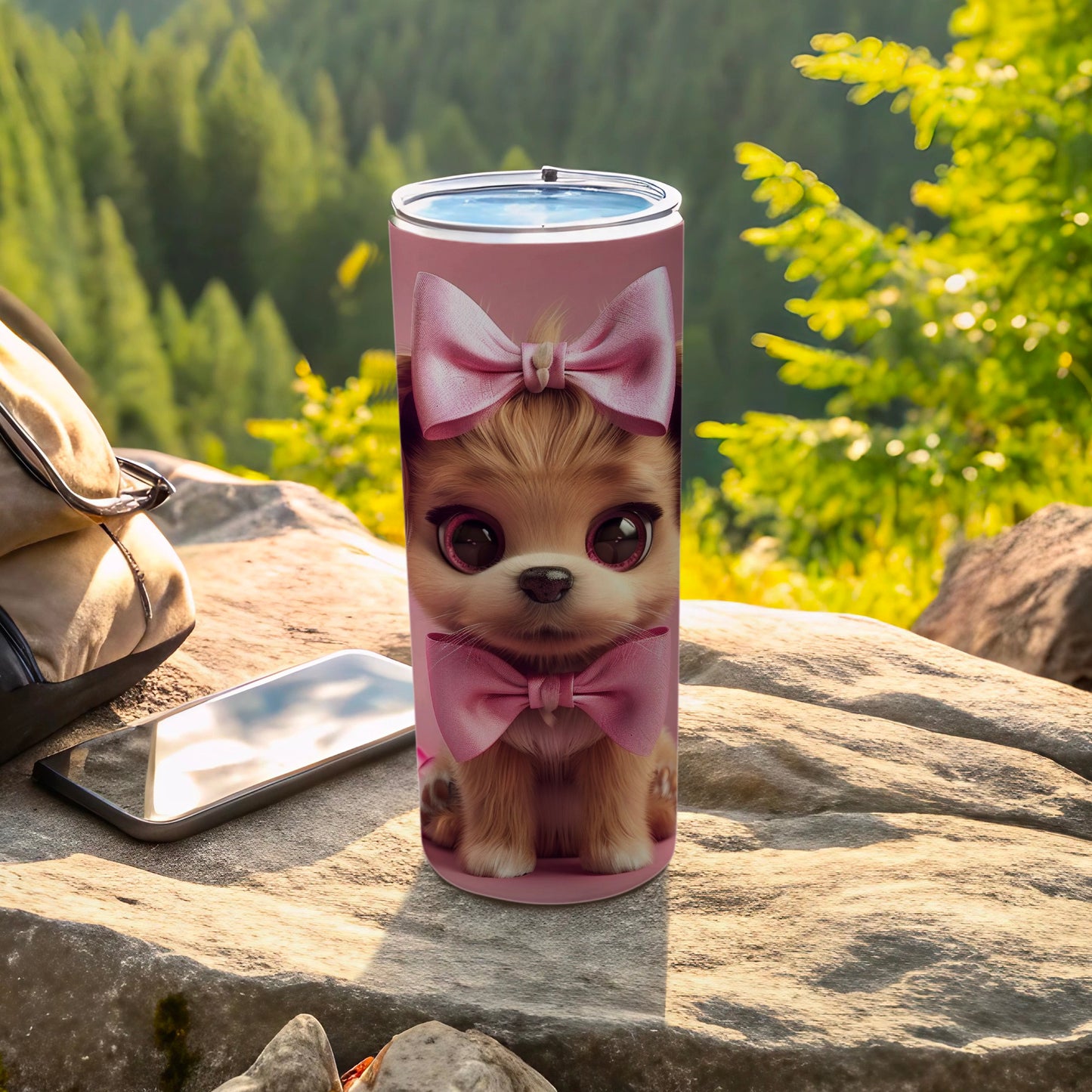 Charming Big Eye Puppy Pink Bow Tumbler product type
Puppy, Dog, Cute, Pink, Bow, Big Eyes, Tumbler, Drinkware, Travel Tumbler, Portable, Insulated, Gift Idea, Animal Lover, Pet Lover, Adorable, Charming, Sweet Puppy, Unique Design, Beverage, Outdoors