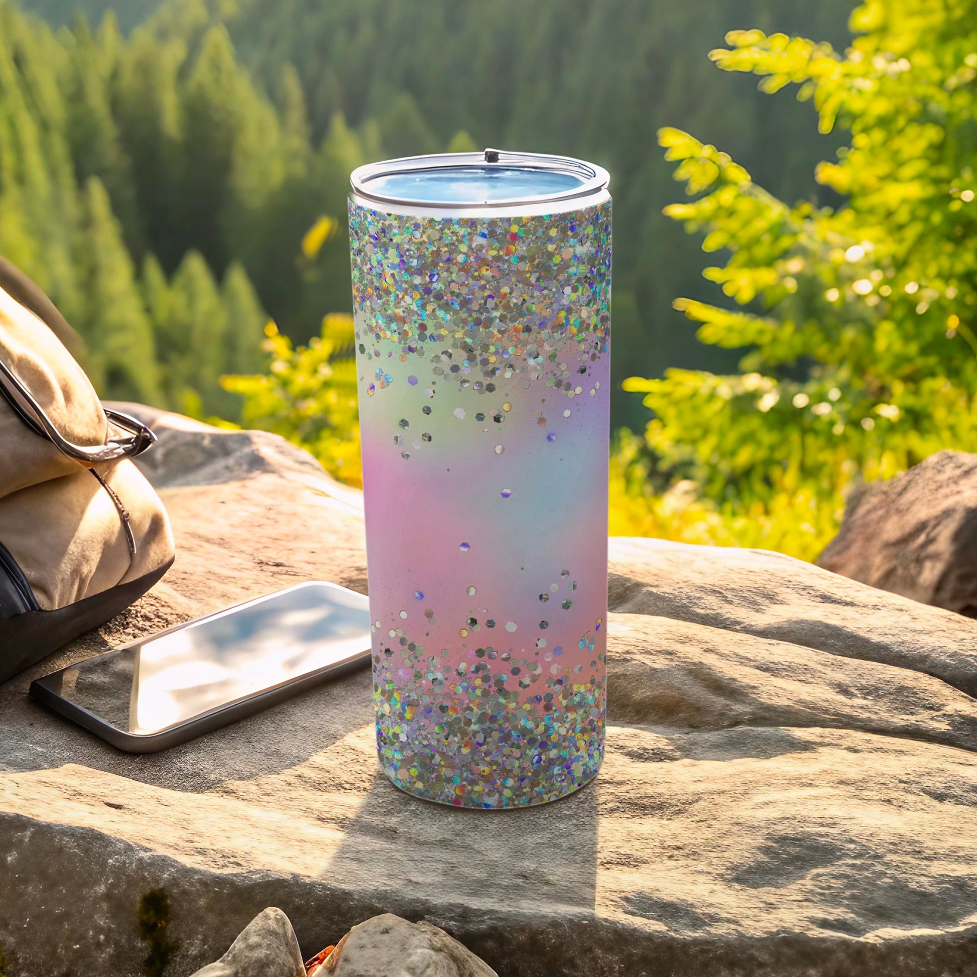 Iridescent Glitter Ombre Travel Tumbler Sparkling Colorful product type