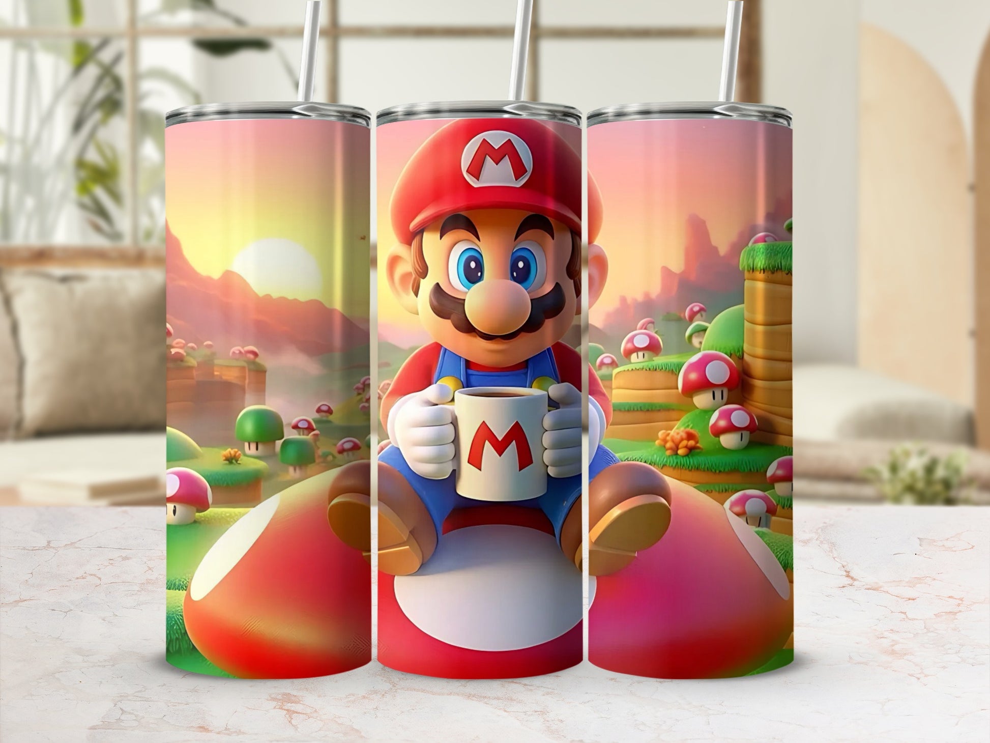 Super Mario Coffee Mug Scene Tumbler Cup