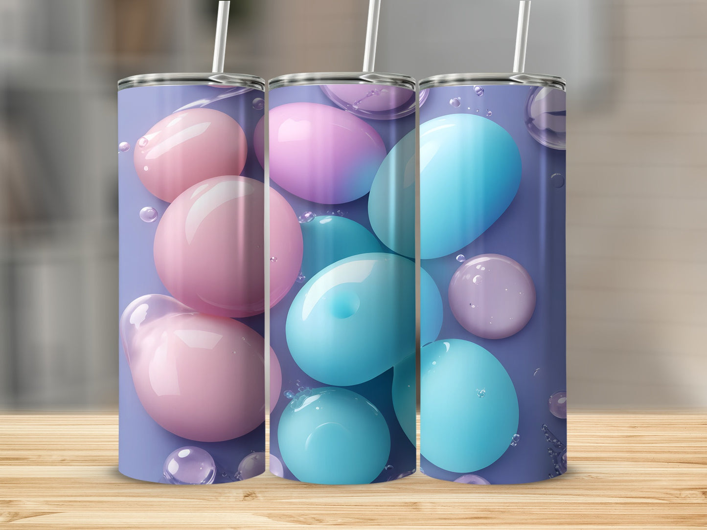 Pink Blue Purple Gradient Spheres Water Drops Tumbler product type