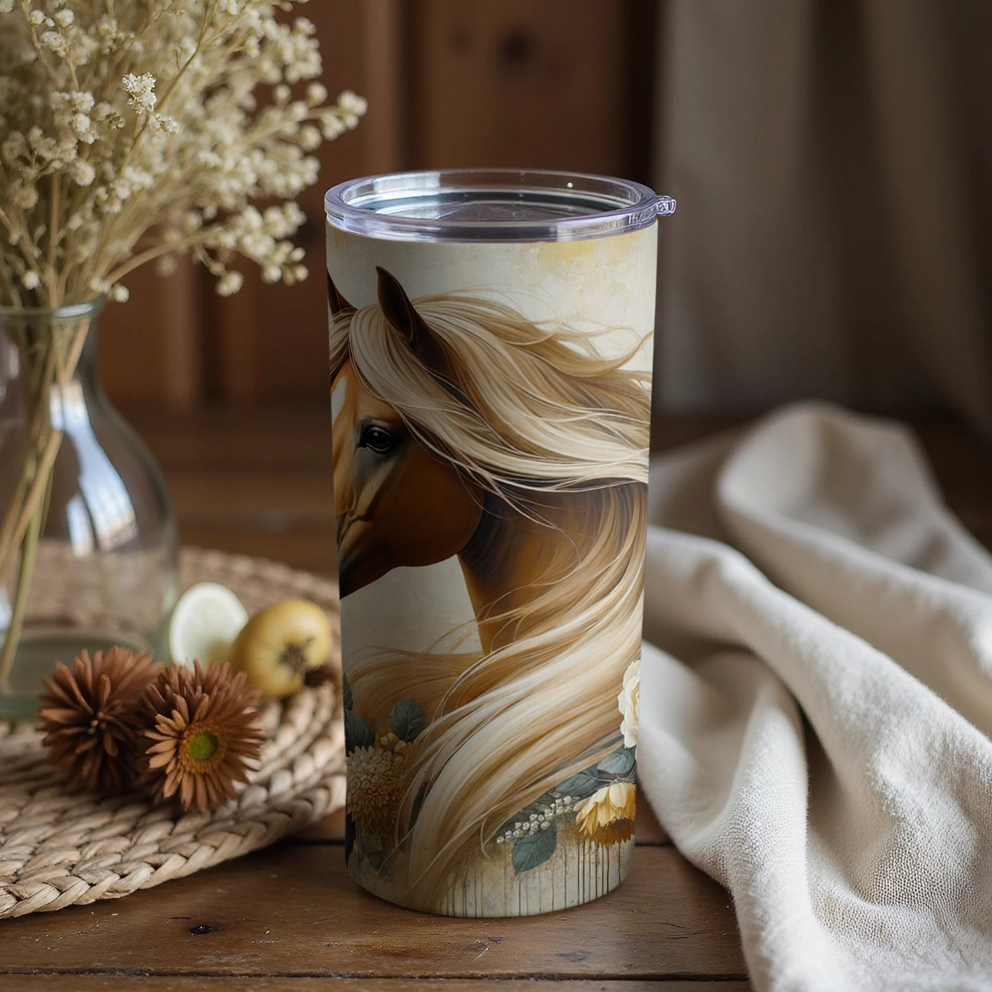 Majestic Horse Art Insulated Travel Tumbler Cup