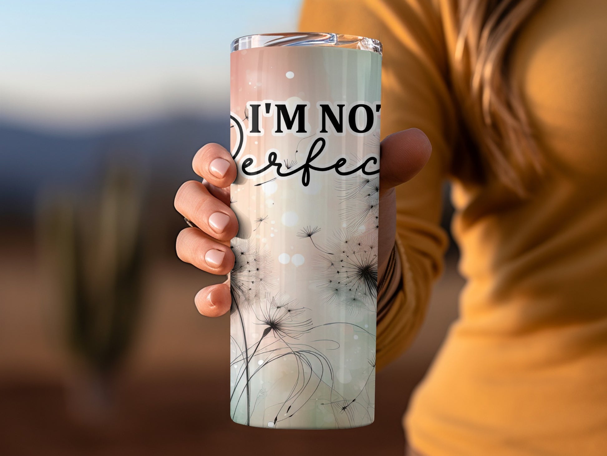 I'm Not Perfect Dandelion Design Insulated Tumbler