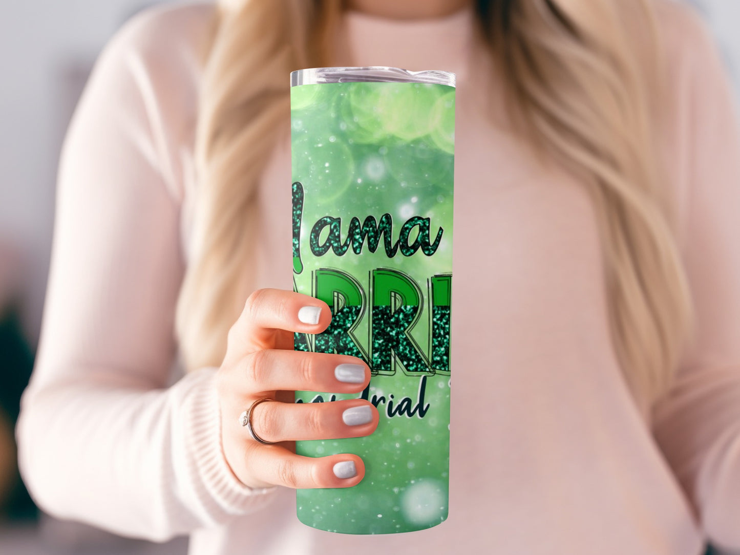 Mama Shark Tumbler Insulated Cup With Green Design