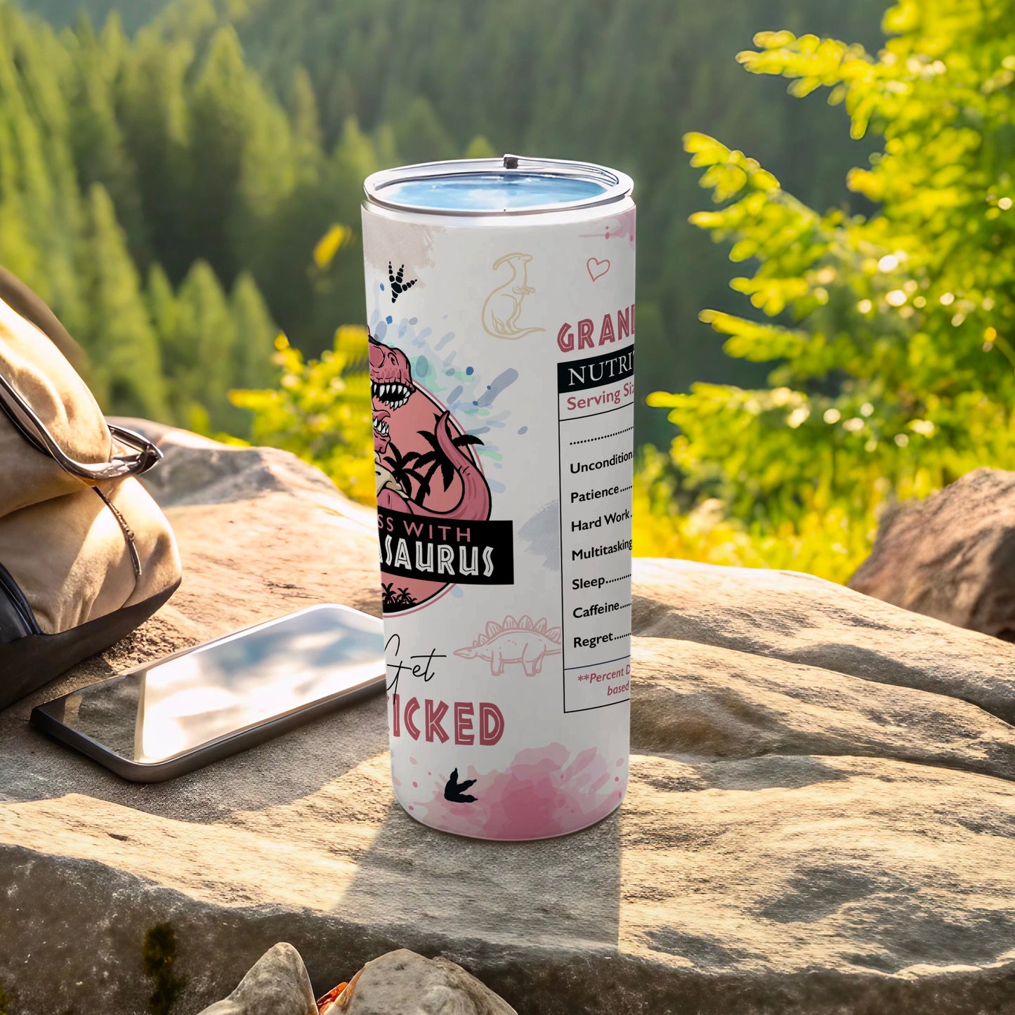 Grandma Boss With Saurus Nutrition Facts Tumbler product type