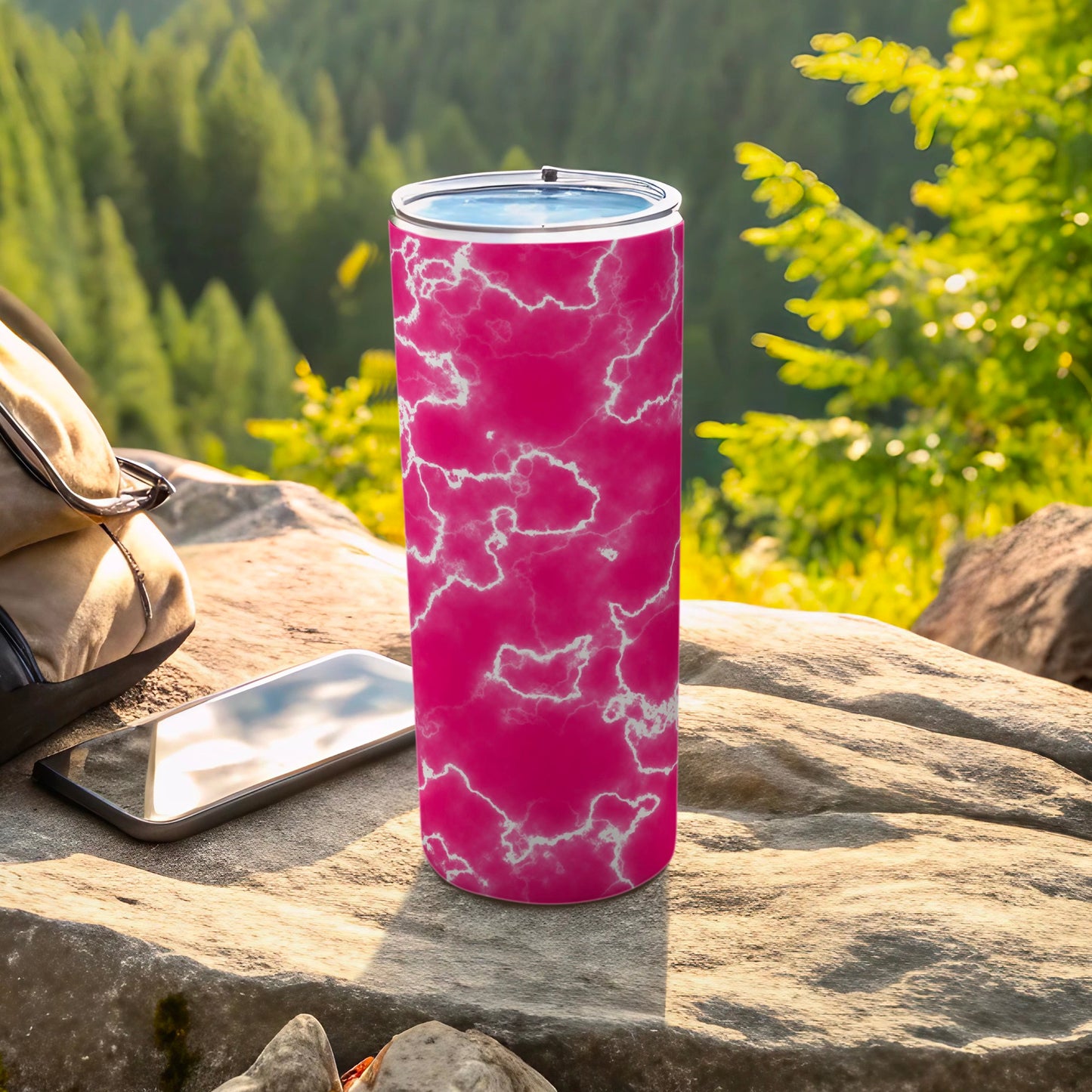 Pink White Marble Pattern Insulated Tumbler product type