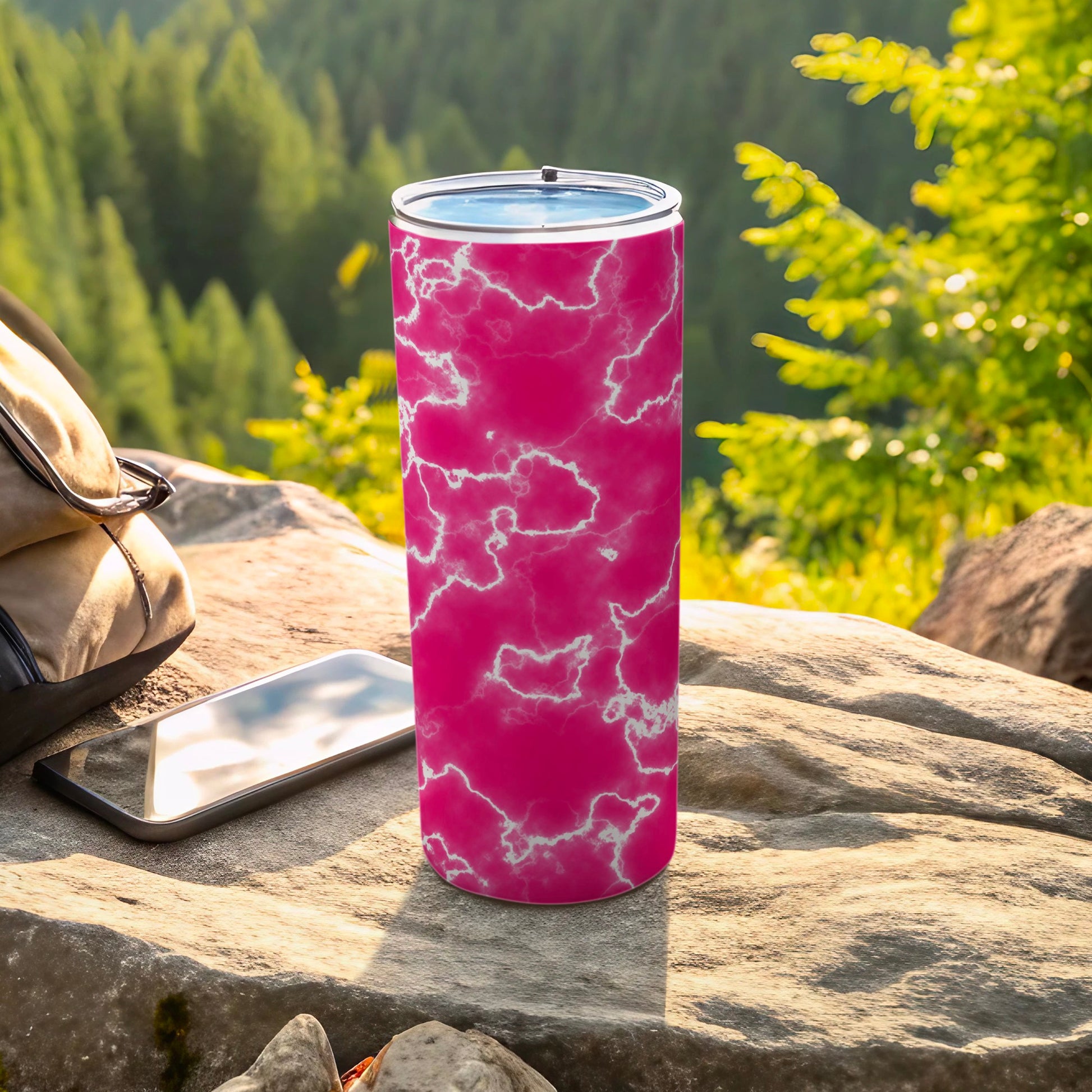 Pink White Marble Pattern Insulated Tumbler product type