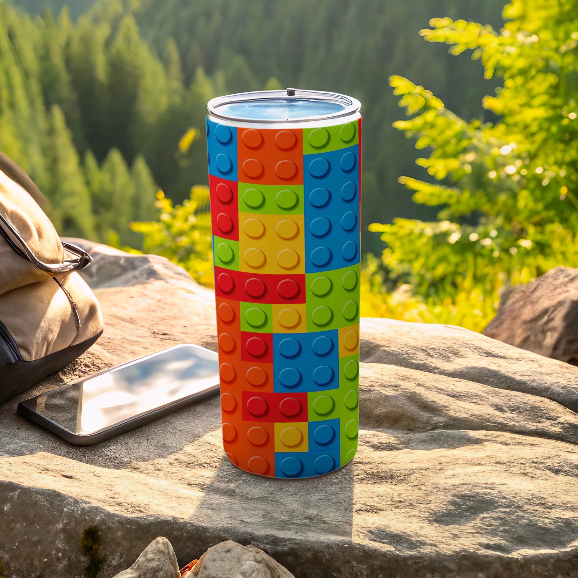 Playful Colorful Building Blocks Pattern Tall Tumbler product type