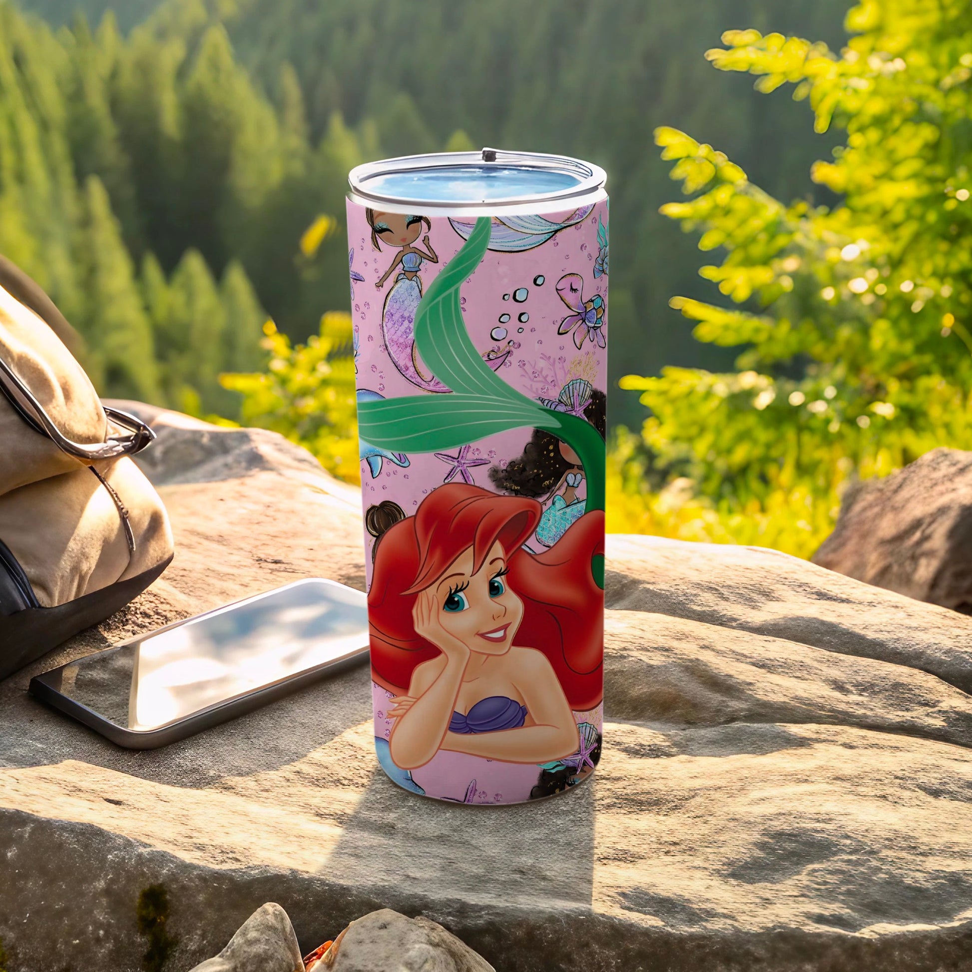 Disney Little Mermaid themed tumbler for drinks
