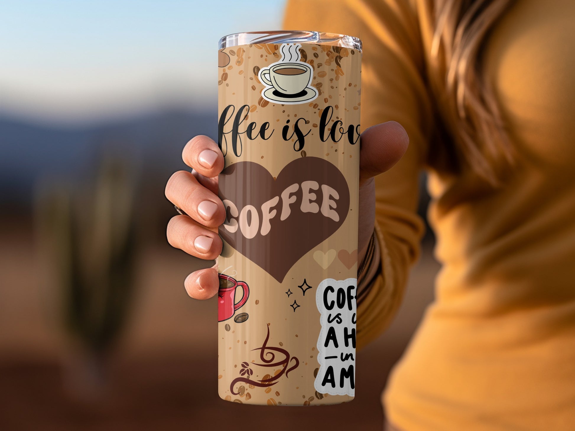 Coffee Is Love Coffee Quote Design Travel Tumbler