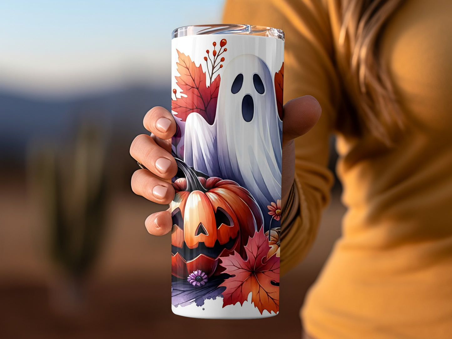 Halloween Ghost Pumpkin Insulated Tumbler Product