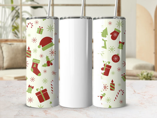 Festive Christmas Themed Double Wall Tumbler Flask